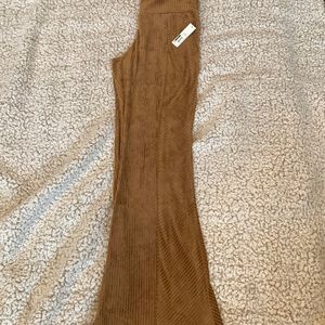 NWT Flare Brown pants velour type